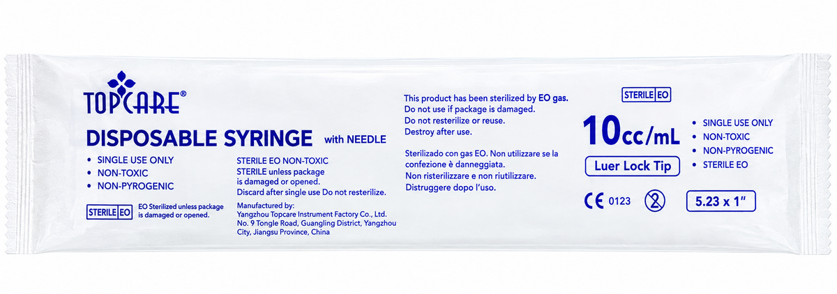Disposable Syringe 10cc TOPCARE (100’s)