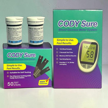 CODYSure Glucometer + Glucose Strips 50's ( 1 Set )