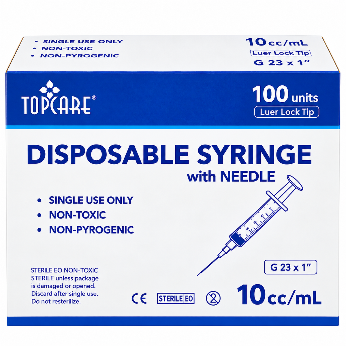 Disposable Syringe 10cc TOPCARE (100’s)