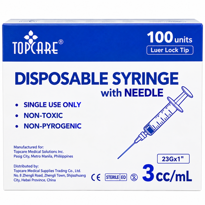 Disposable Syringe 3cc TOPCARE (100’s)