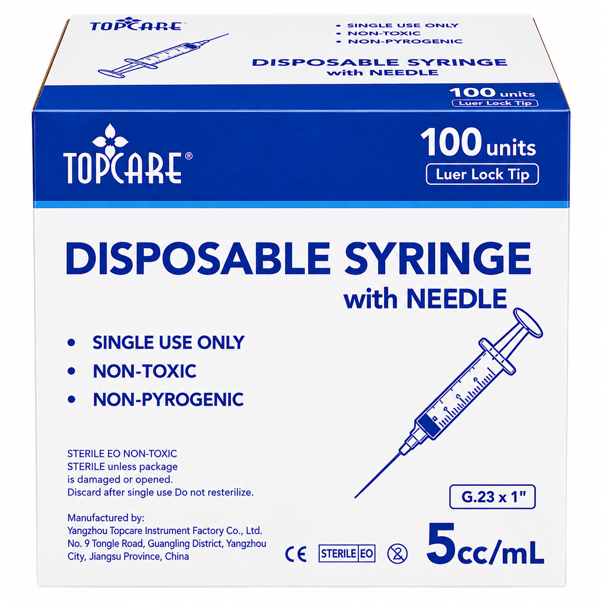 Disposable Syringe 5cc TOPCARE (100’s)