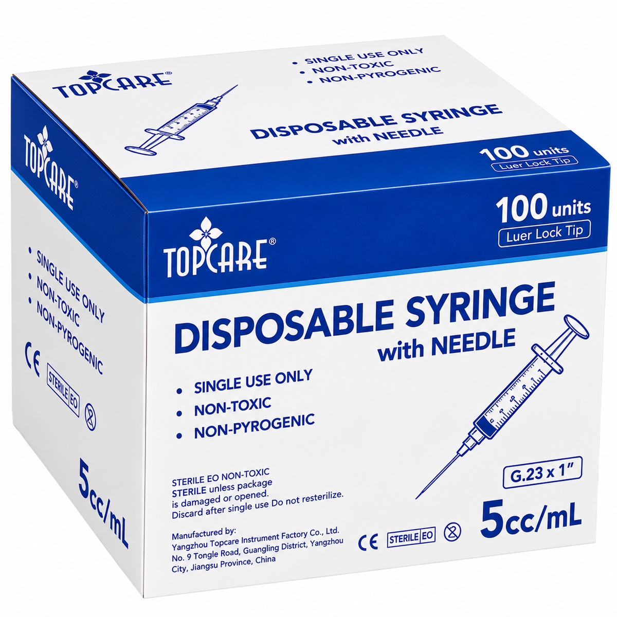 Disposable Syringe 5cc TOPCARE (100’s)