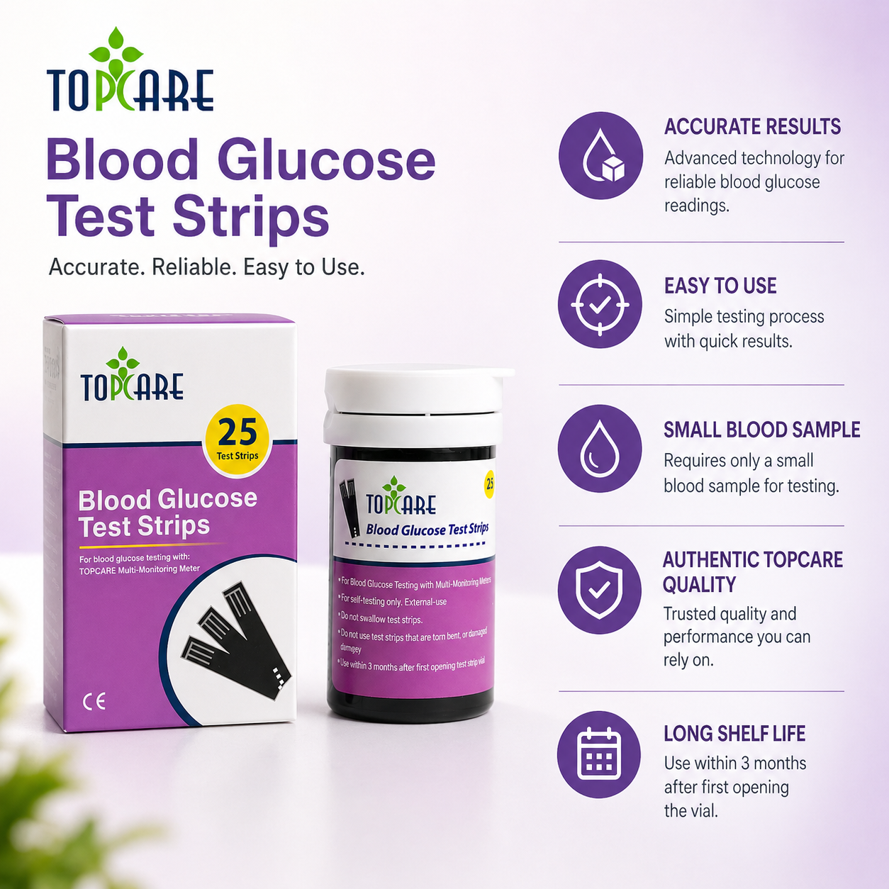 Topcare Glucose Strips 25's
