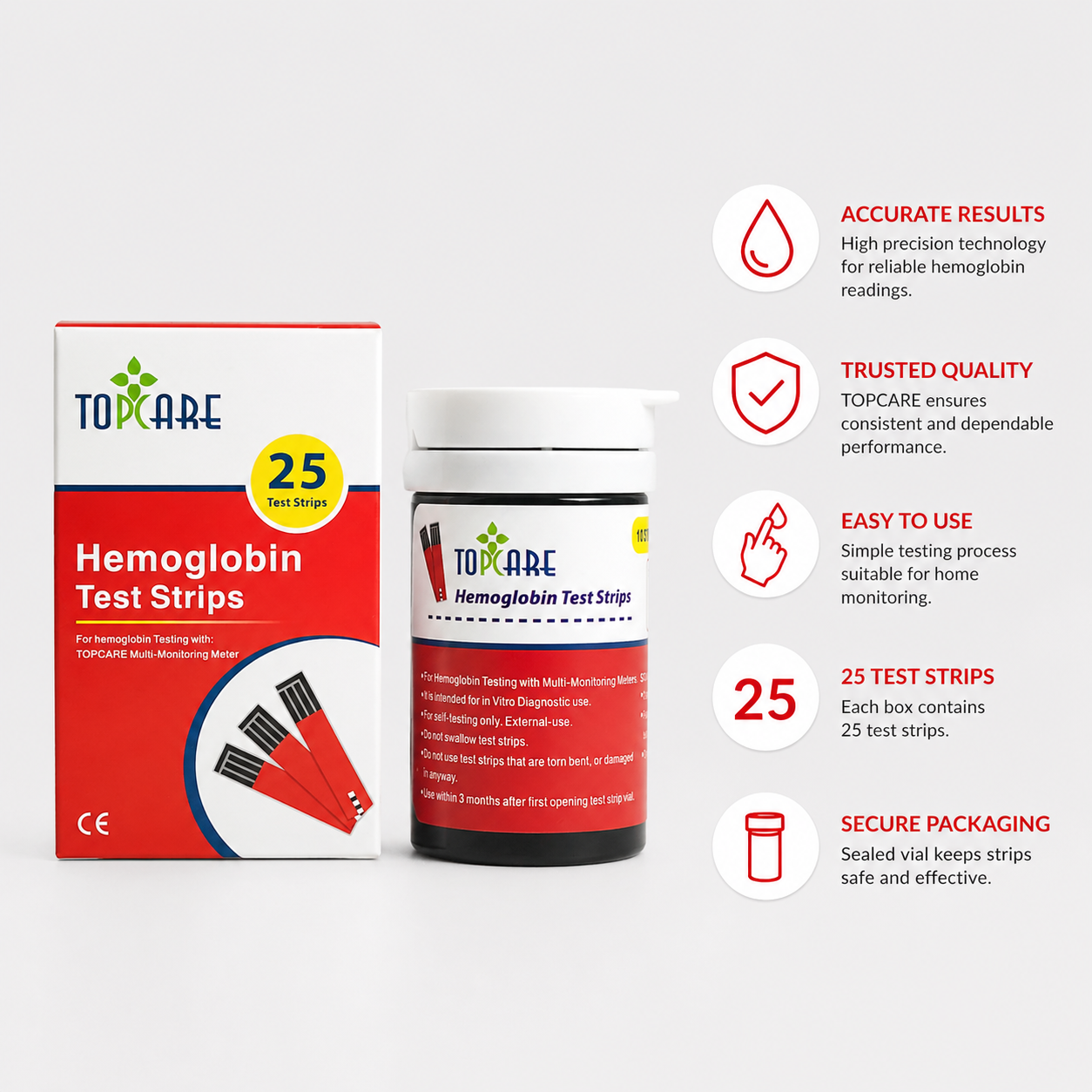 Topcare Hemoglobin Strips 25's