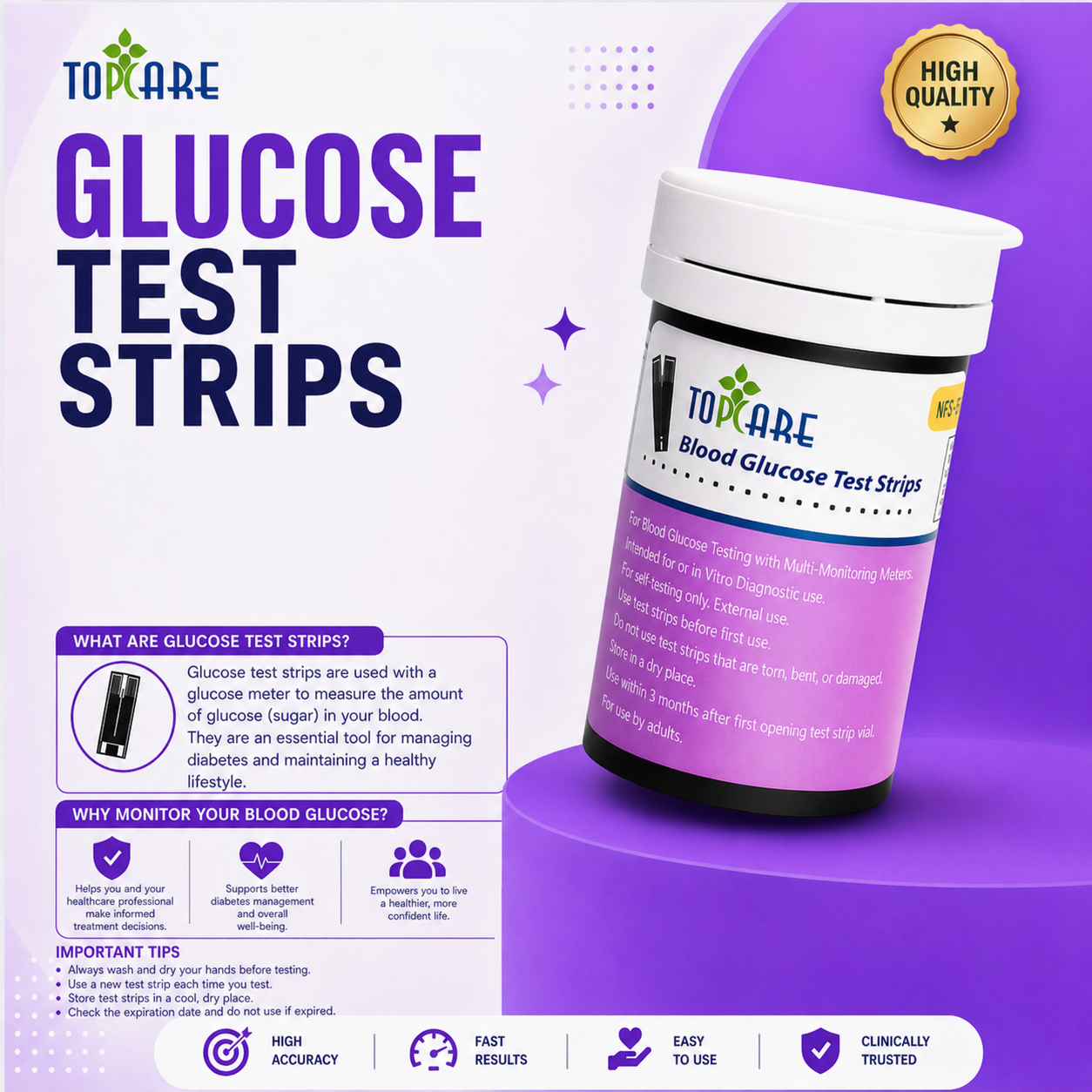Topcare Glucose Strips 25's