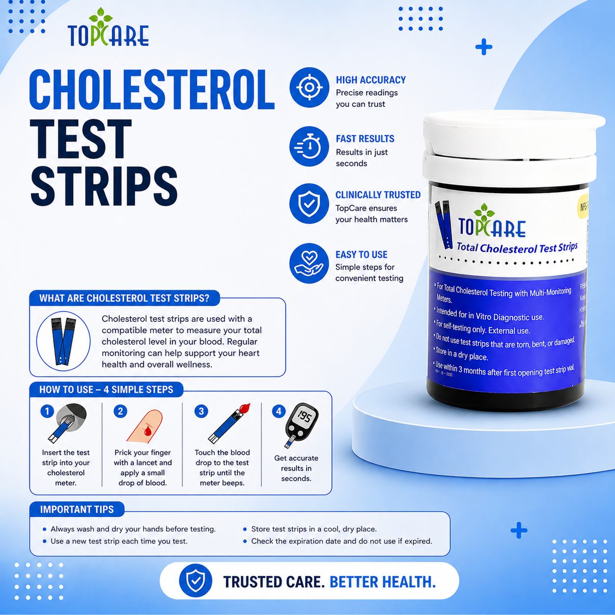 Topcare Cholesterol Strips 15's