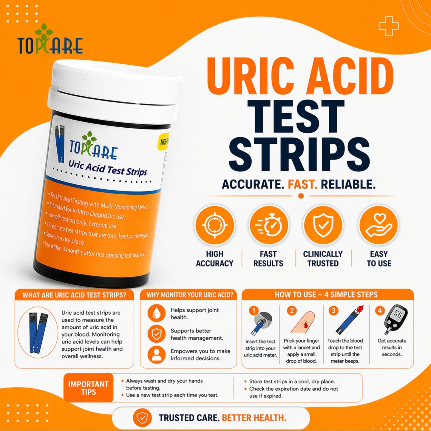 Topcare Uric Acid Strips 25's