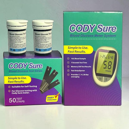 CODYSure Glucometer + Glucose Strips 50's ( 1 Set )