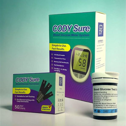 CODYSure Glucometer + Glucose Strips 50's ( 1 Set )