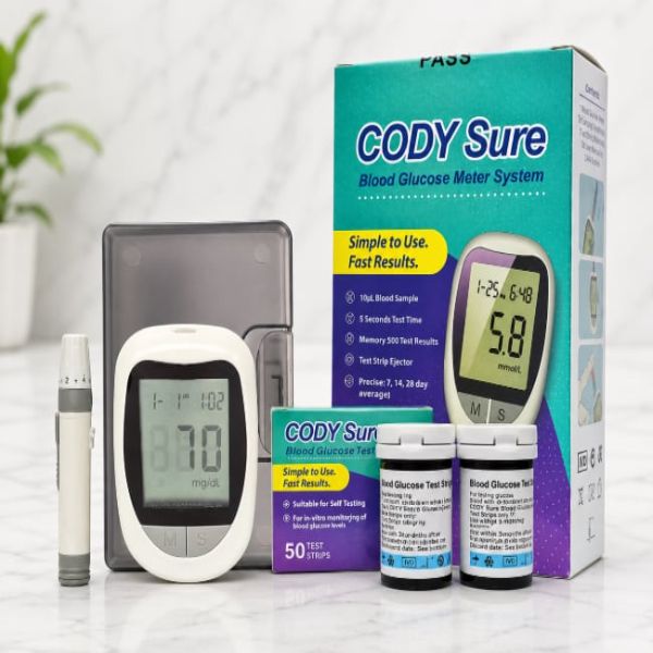 CODYSure Glucometer + Glucose Strips 50's ( 1 Set )